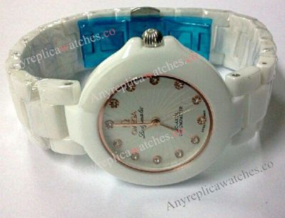 Omega Watches Replica For Sale - Omega Ladymatic Co-Axial White Ceramic Ladies Watch